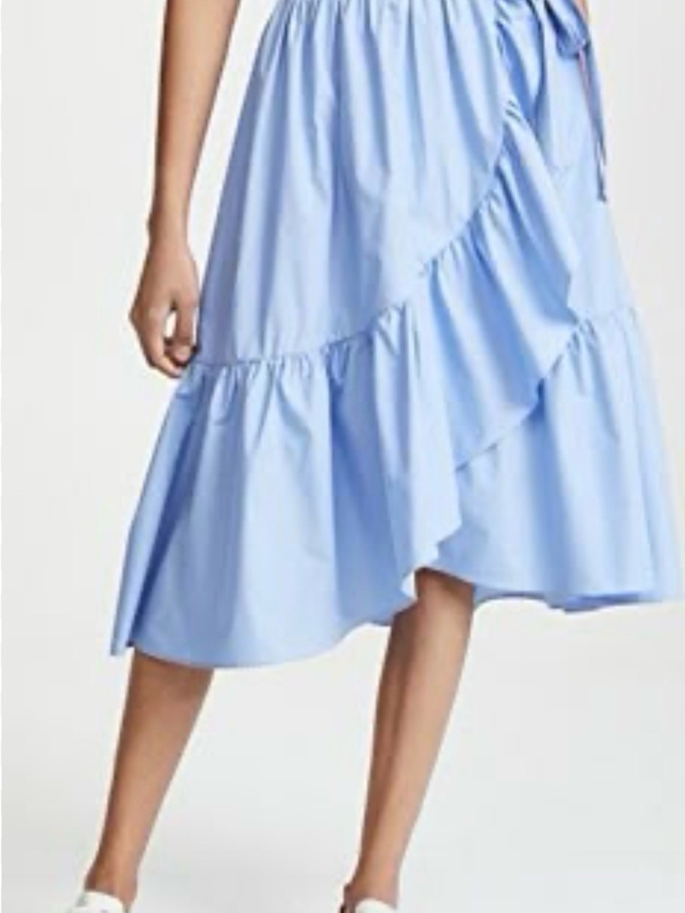 J. Crew Light Blue High-Low Ruffle Midi Skirt Size 10 NWTS